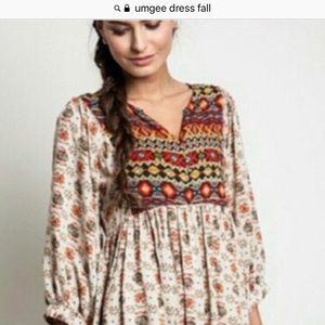 Umgee fall dress beautiful Sz S New wTags